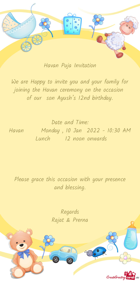 Of our son Ayush’s 12nd birthday