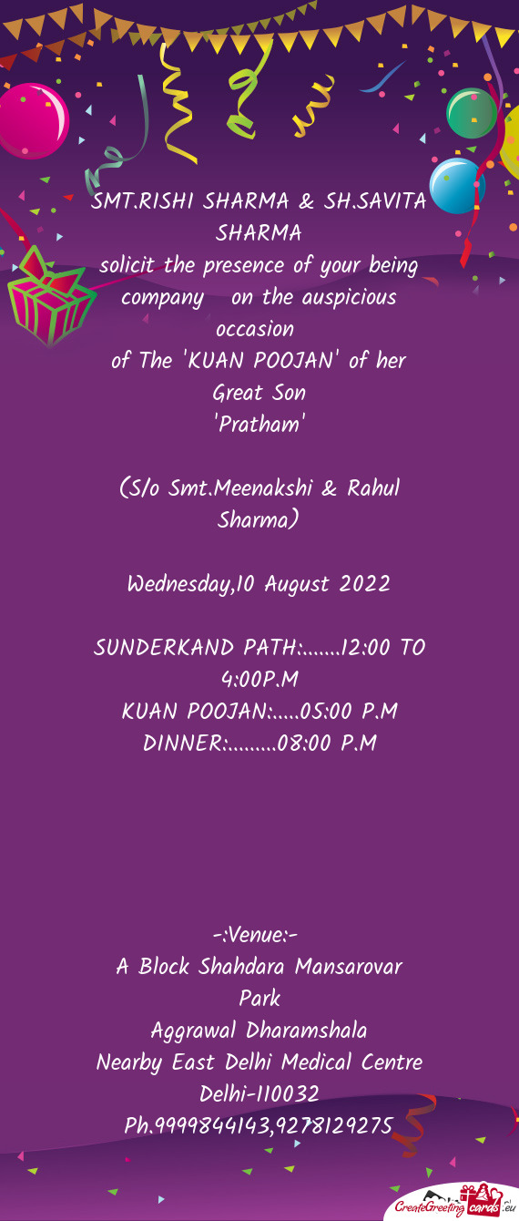 Of The "KUAN POOJAN" of her Great Son