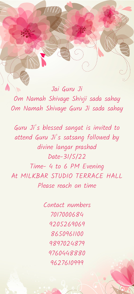 Om Namah Shivaye Guru Ji sada sahay