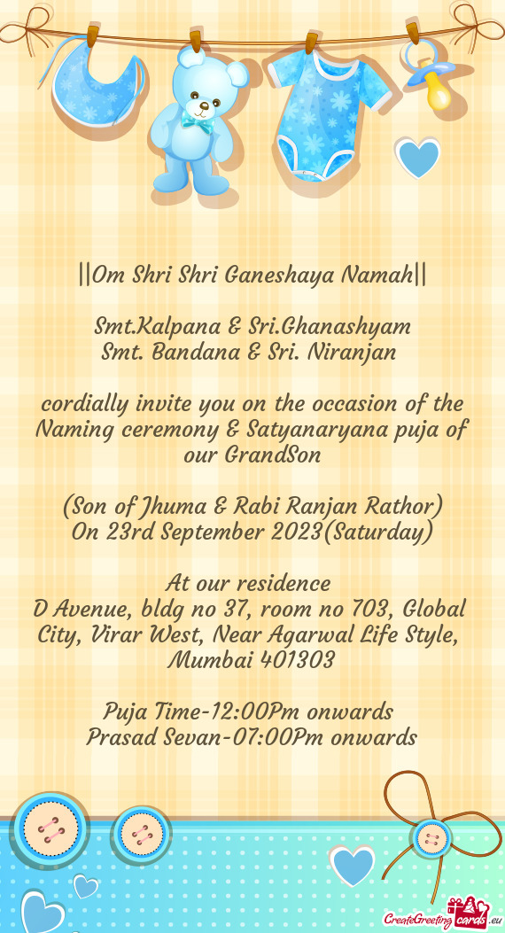 ||Om Shri Shri Ganeshaya Namah||