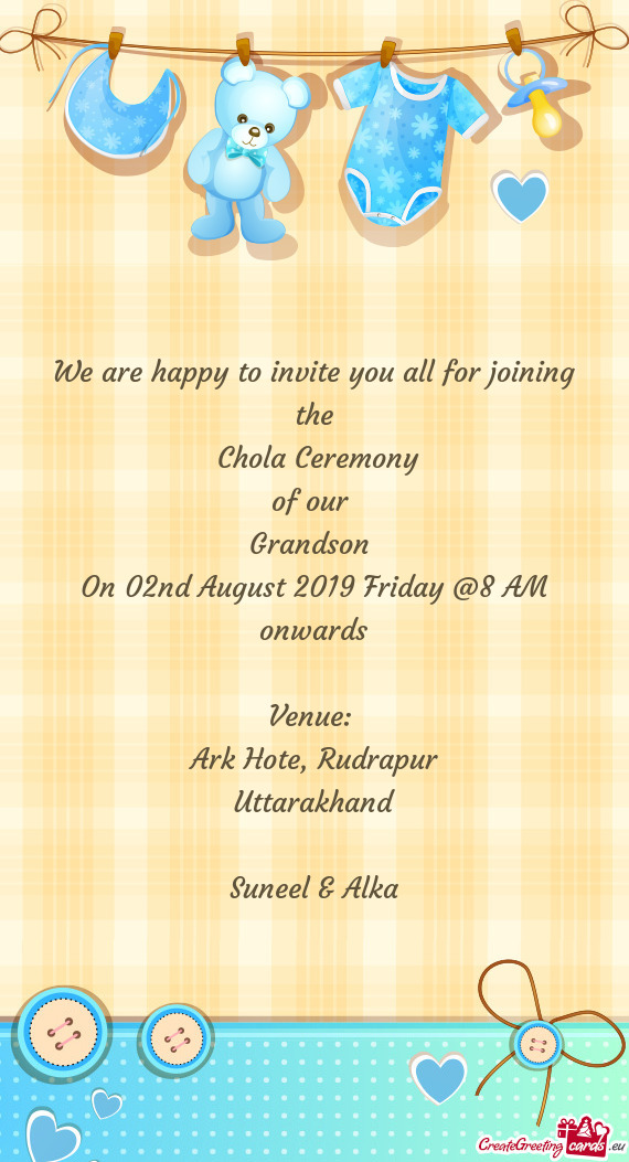 On 02nd August 2019 Friday @8 AM onwards