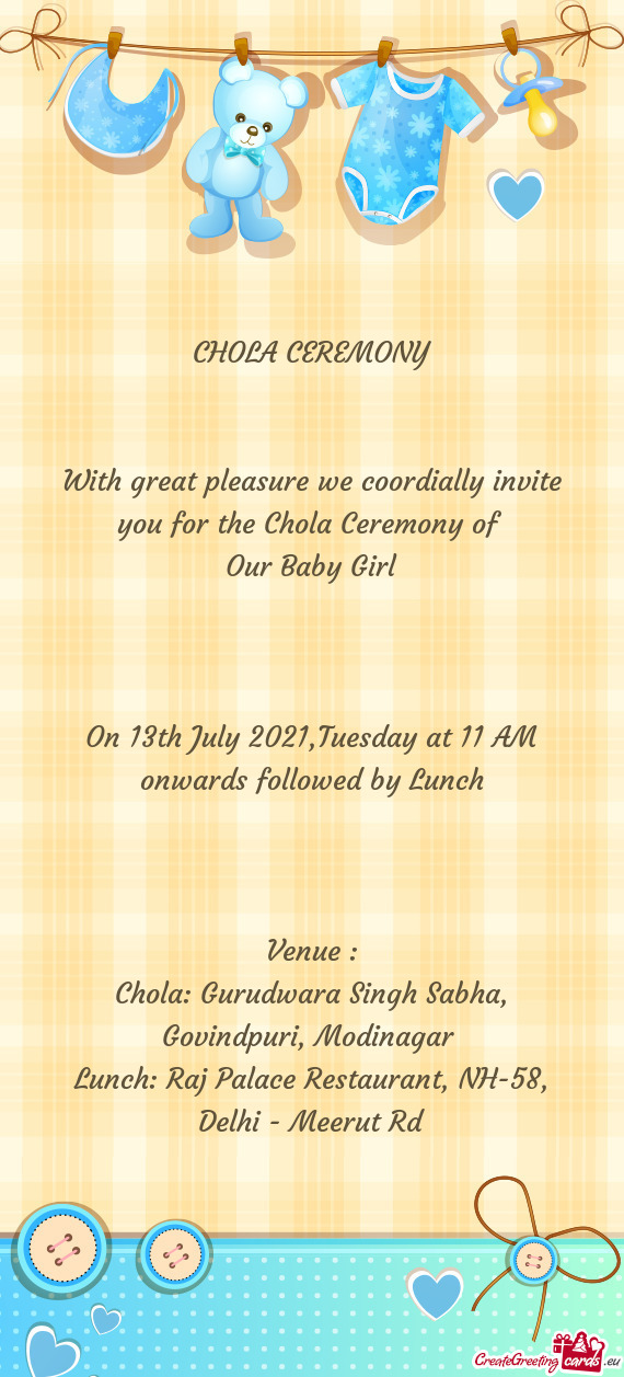 On 13th July 2021,Tuesday at 11 AM onwards followed by Lunch