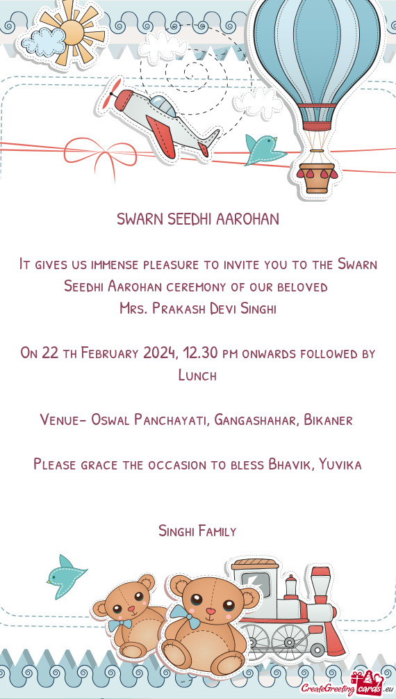 On 22 th February 2024, 12.30 pm onwards followed by Lunch