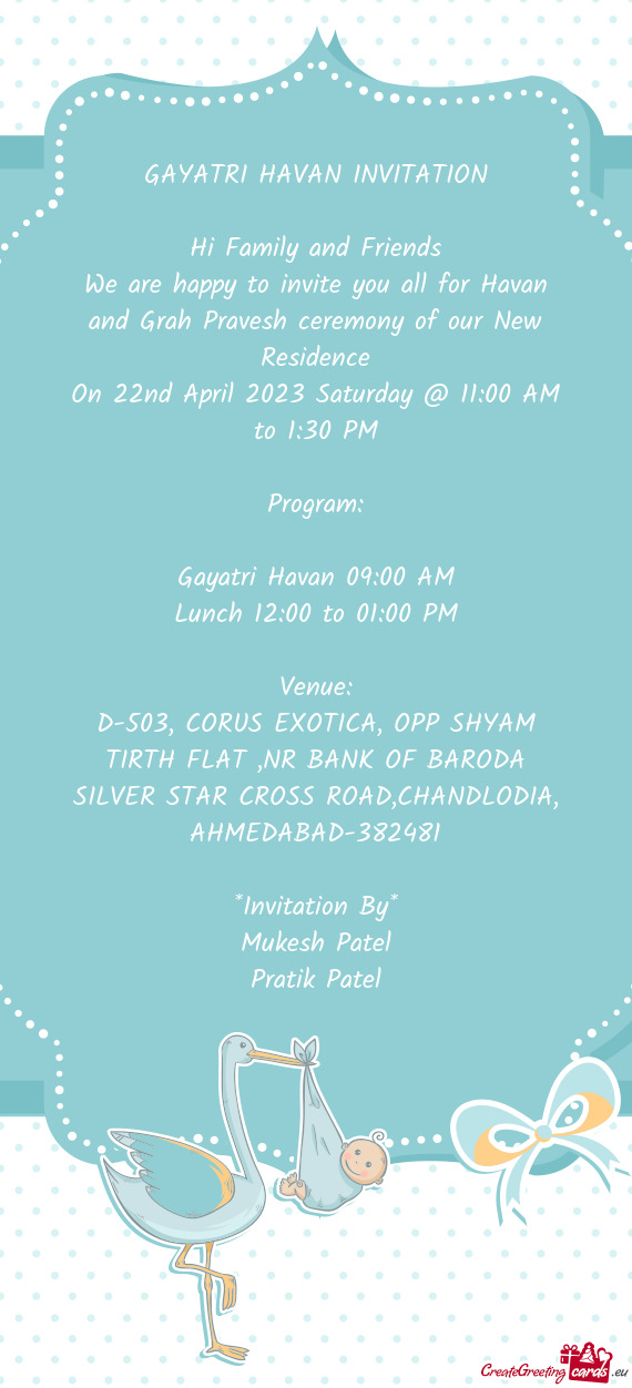 On 22nd April 2023 Saturday @ 11:00 AM to 1:30 PM