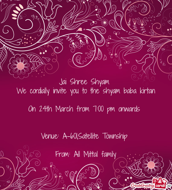 On 24th March from 7:00 pm onwards