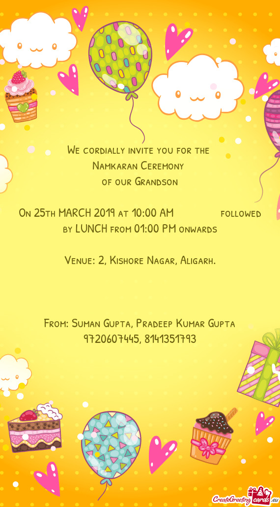 On 25th MARCH 2019 at 10:00 AM    followed by LUNCH from 01:00 PM onwards
