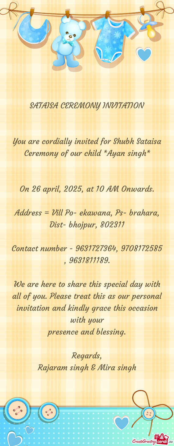 On 26 april, 2025, at 10 AM Onwards