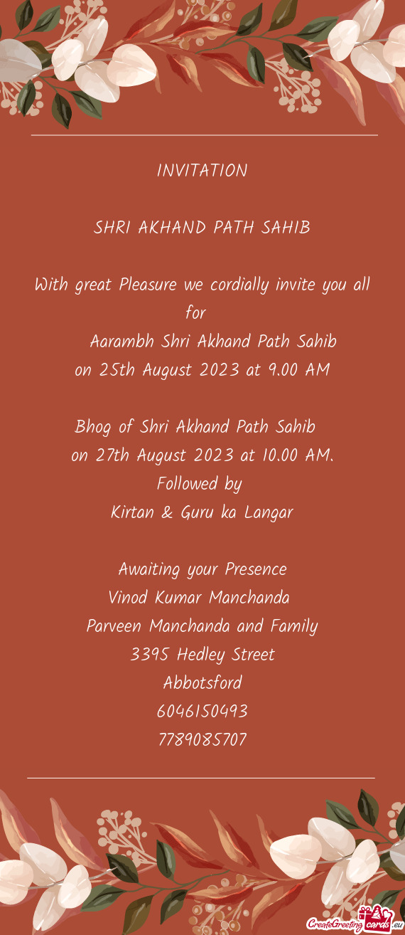 On 27th August 2023 at 10.00 AM