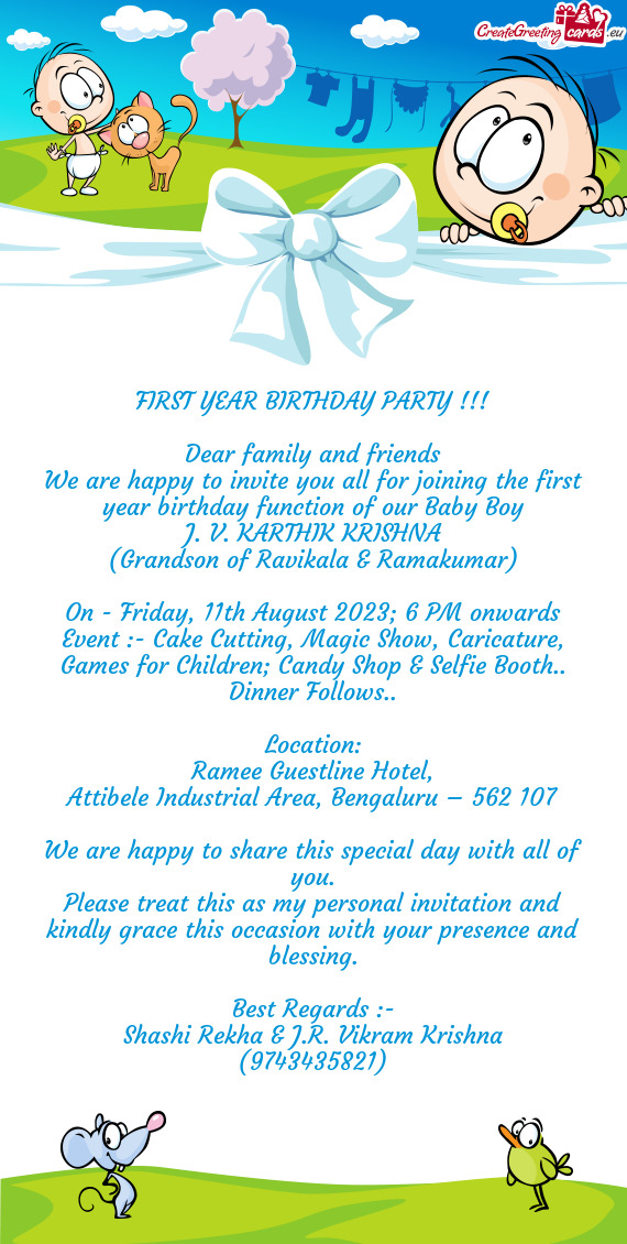 On - Friday, 11th August 2023; 6 PM onwards