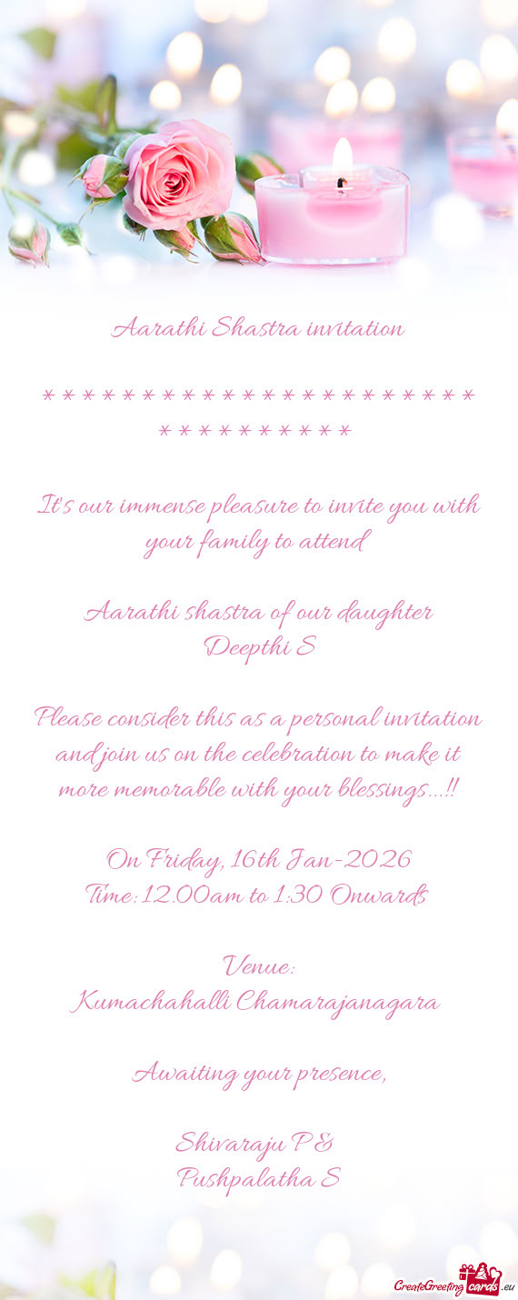 On Friday, 16th Jan-2026