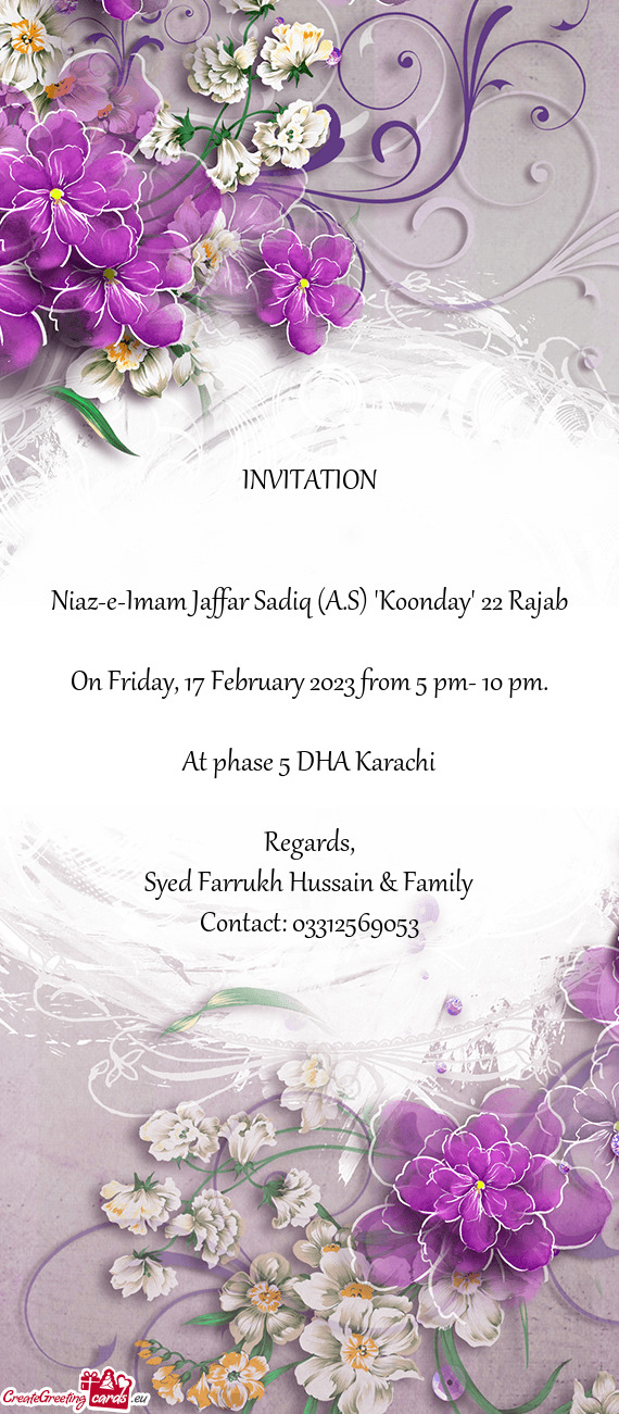 On Friday, 17 February 2023 from 5 pm- 10 pm