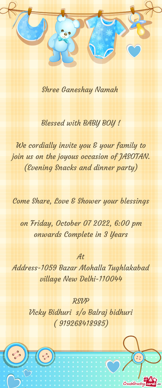 On Friday, October 07 2022, 6:00 pm onwards Complete in 3 Years