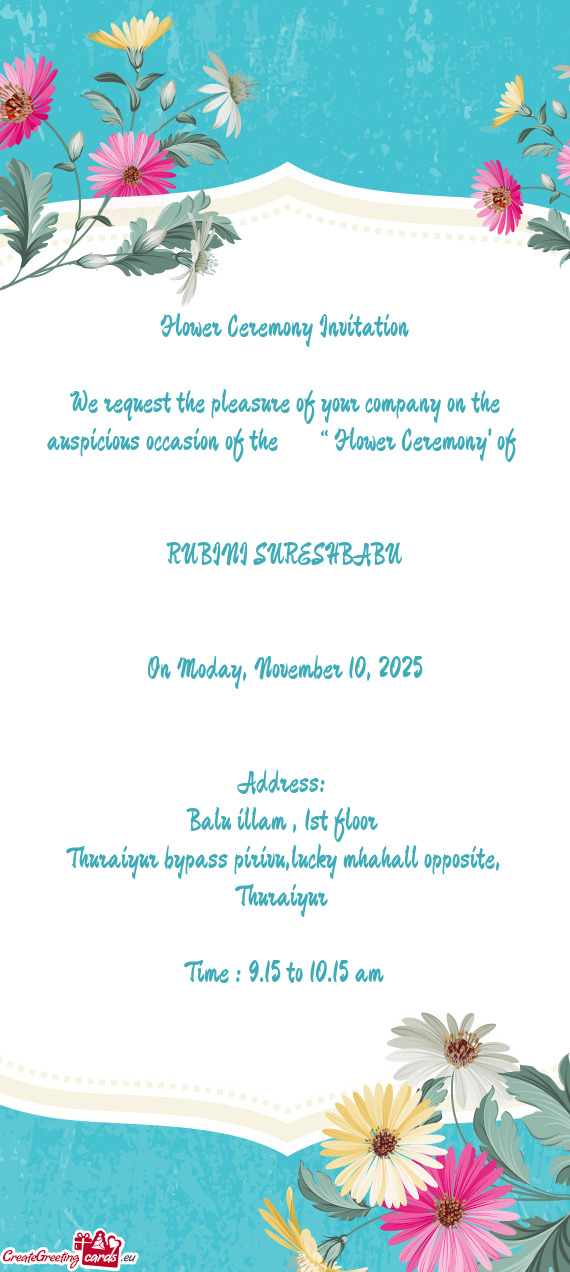 On Moday, November 10, 2025