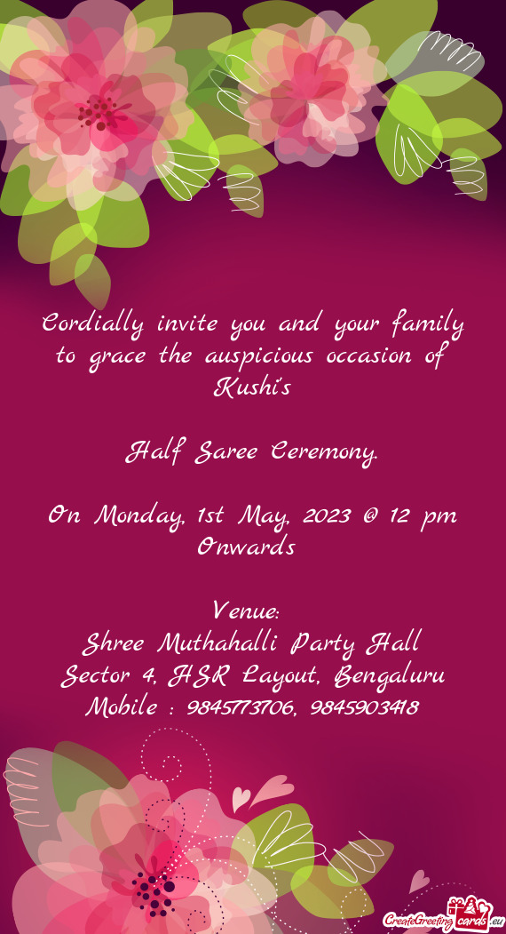 On Monday, 1st May, 2023 @ 12 pm Onwards