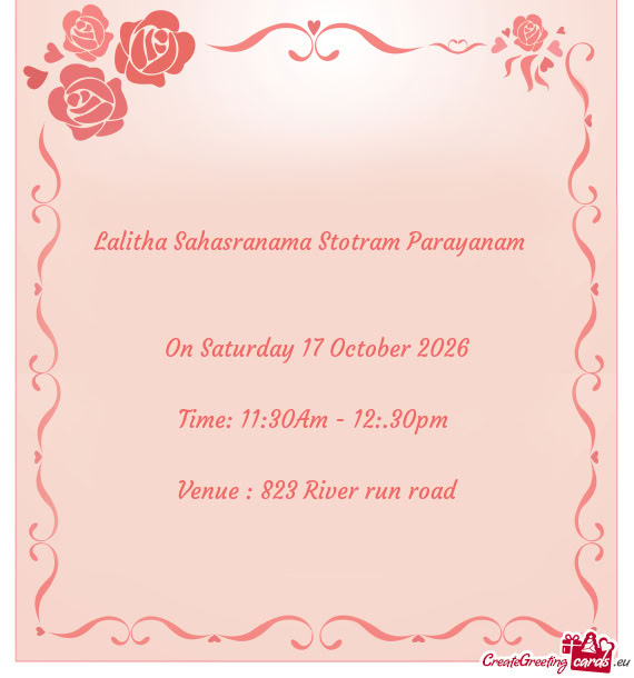 On Saturday 17 October 2026