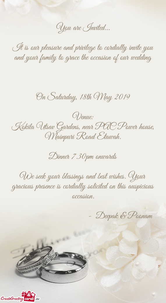 On Saturday, 18th May 2019