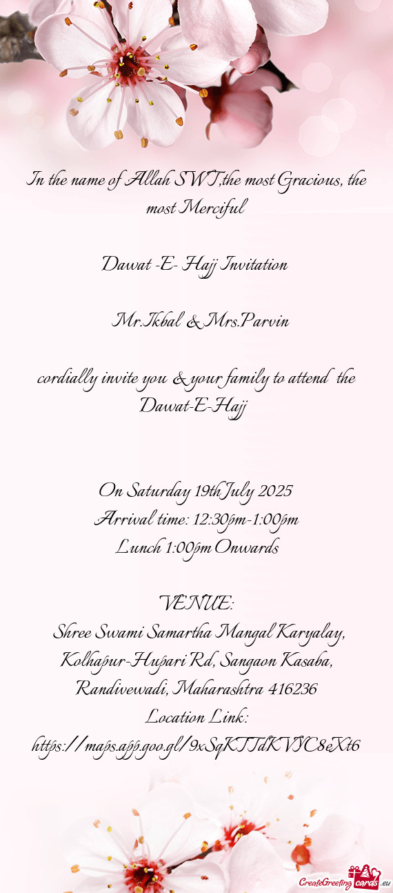 On Saturday 19th July 2025