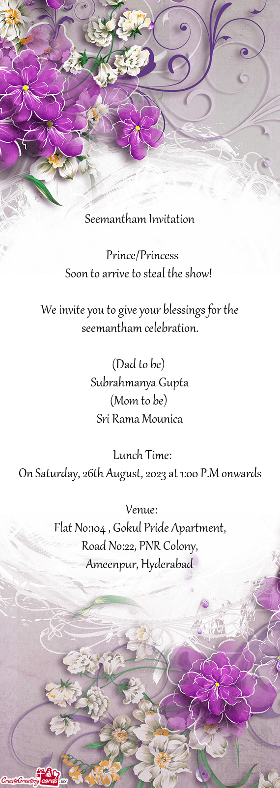On Saturday, 26th August, 2023 at 1:00 P.M onwards