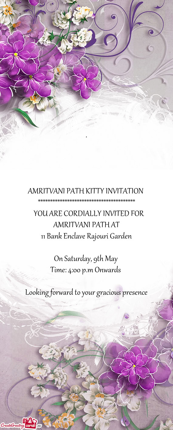 On Saturday, 9th May