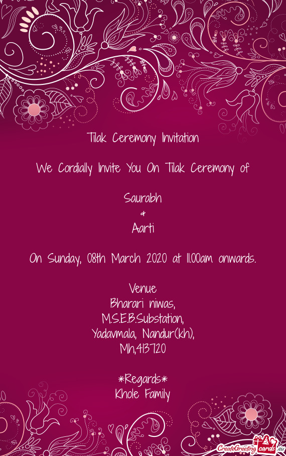 On Sunday, 08th March 2020 at 11.00am onwards