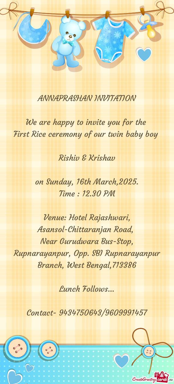 On Sunday, 16th March,2025