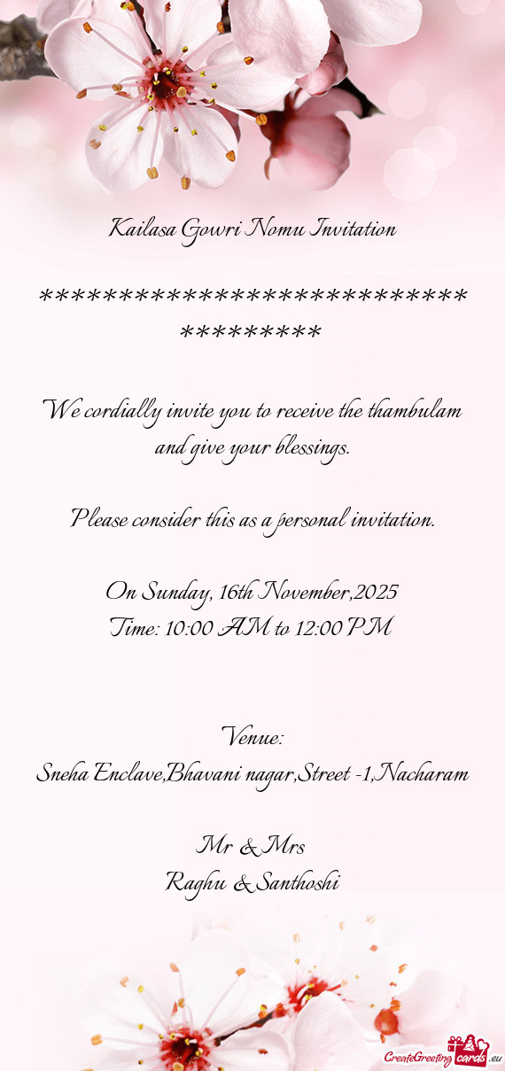 On Sunday, 16th November,2025