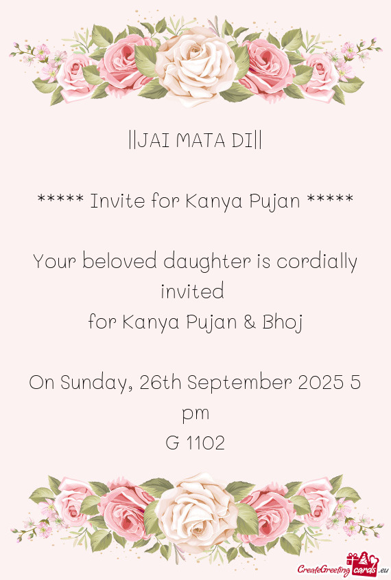 On Sunday, 26th September 2025 5 pm