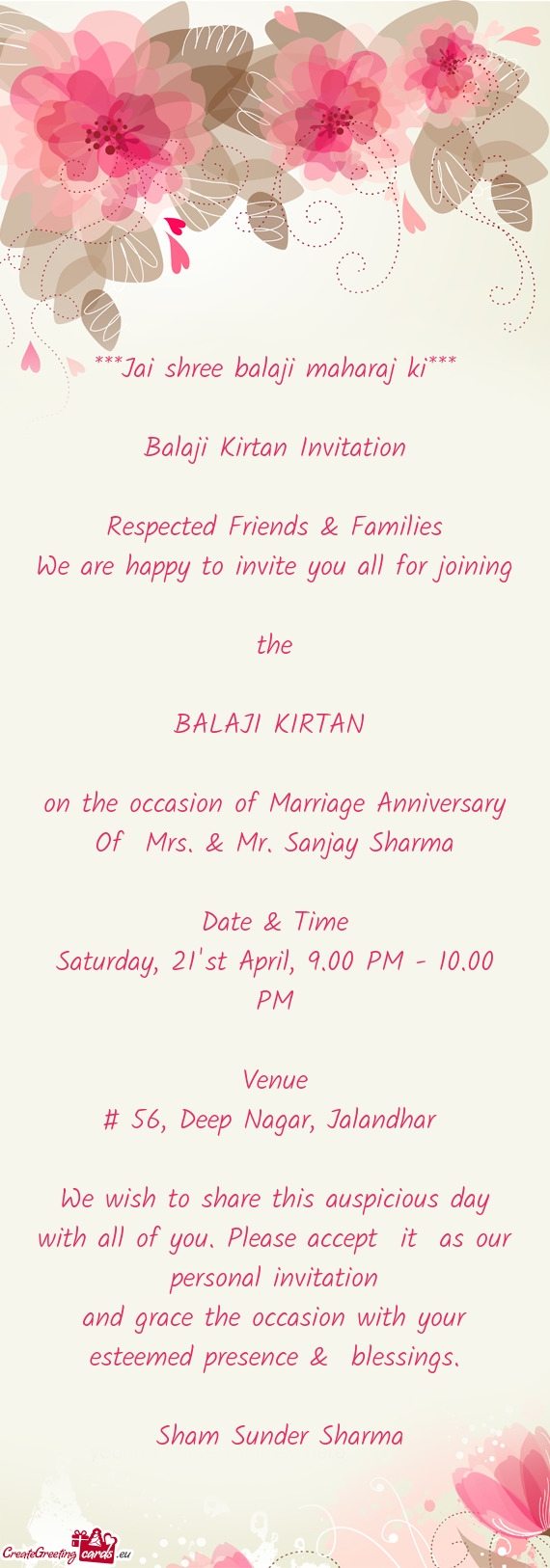 On the occasion of Marriage Anniversary