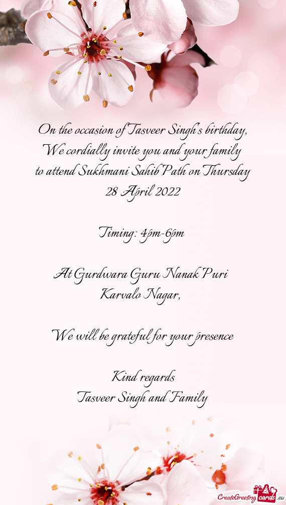 On the occasion of Tasveer Singh