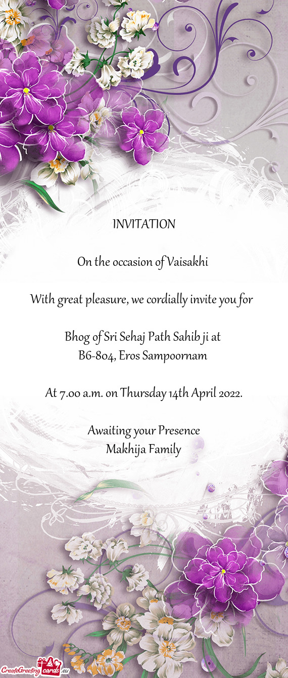 On the occasion of Vaisakhi