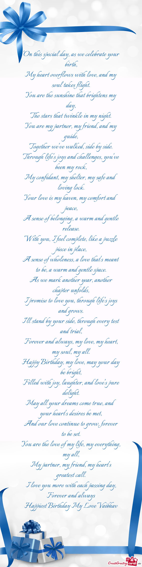 "On this special day, as we celebrate your birth