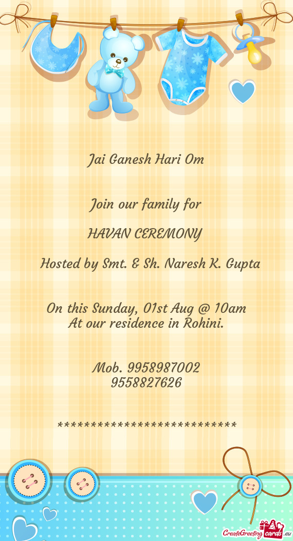 On this Sunday, 01st Aug @ 10am