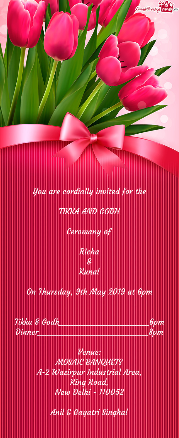On Thursday, 9th May 2019 at 6pm