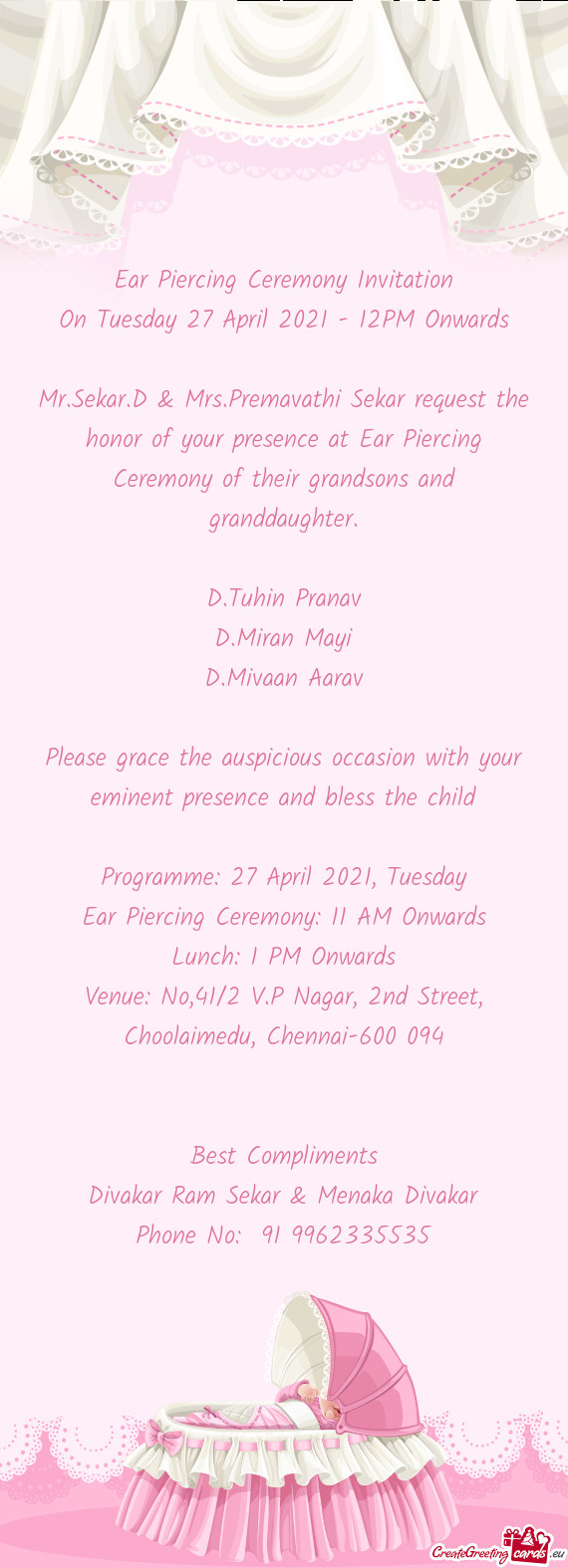On Tuesday 27 April 2021 - 12PM Onwards