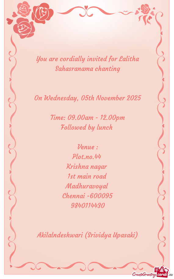 On Wednesday, 05th November 2025