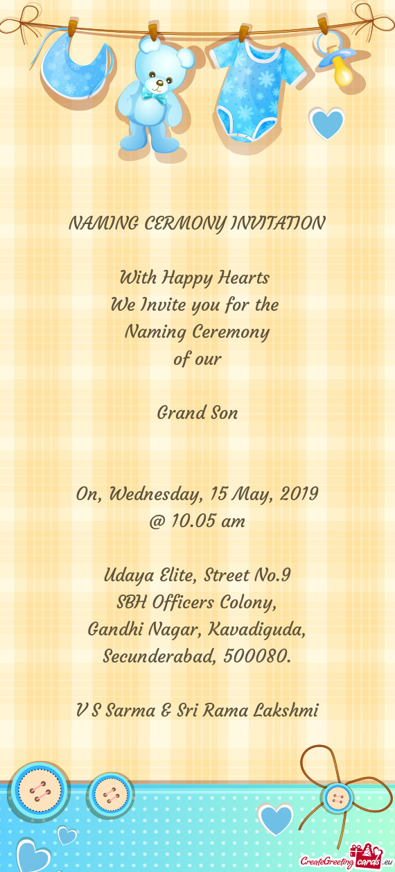 On, Wednesday, 15 May, 2019