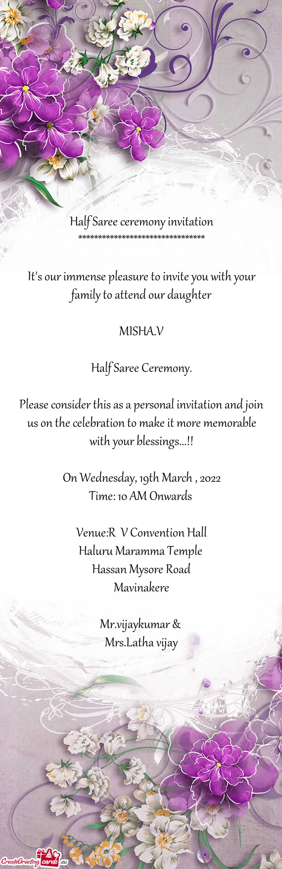 On Wednesday, 19th March , 2022