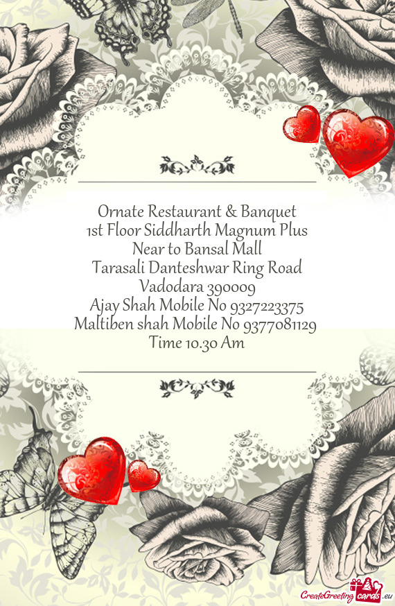 Ornate Restaurant & Banquet  1st Floor Siddharth Magnum