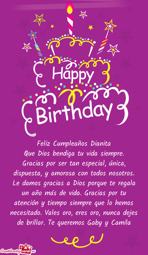 Os porque te regala un año más de vida. Gracias por tu atención y tiempo siempre que lo hemos nec