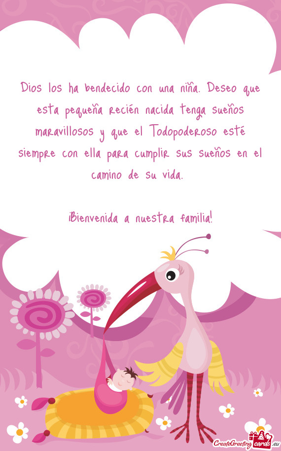 Os y que el Todopoderoso esté siempre con ella para cumplir sus sueños en el camino de su vida