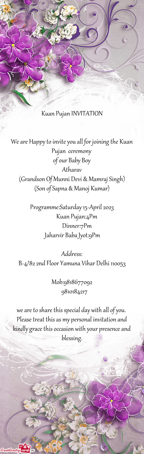 Our Baby Boy Atharav (Grandson Of Munni Devi & Mamraj Singh) (Son of Sapna & Manoj Kumar) Prog