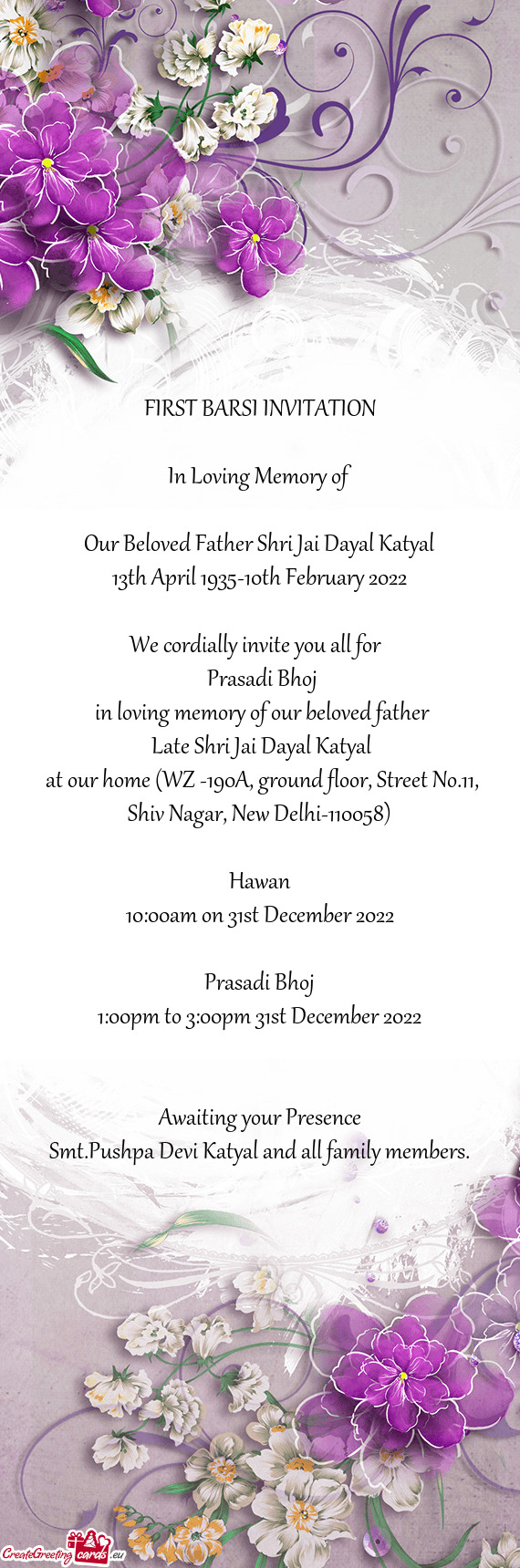 Our Beloved Father Shri Jai Dayal Katyal