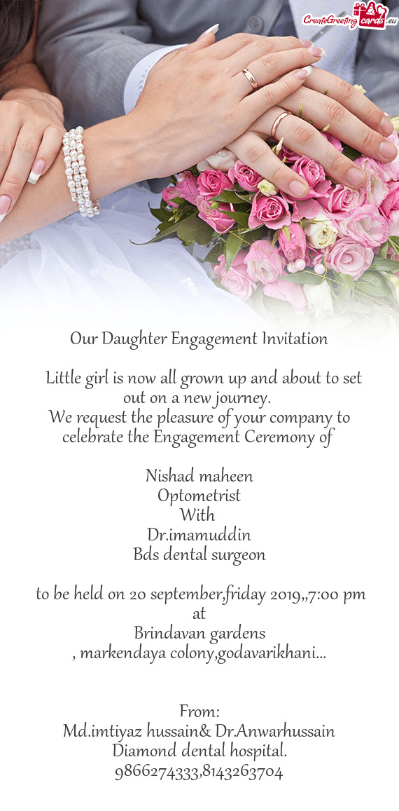 Our Daughter Engagement Invitation