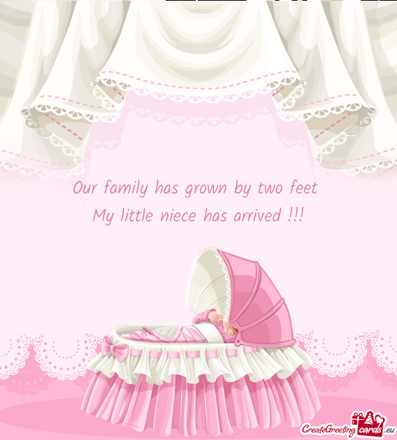 Our family has grown by two feet My little niece has arrived