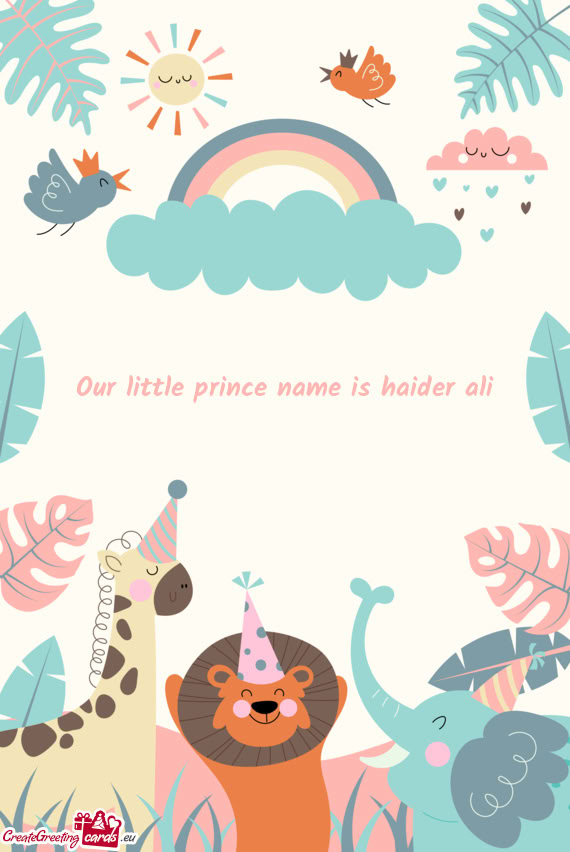 Our little prince name is haider ali
