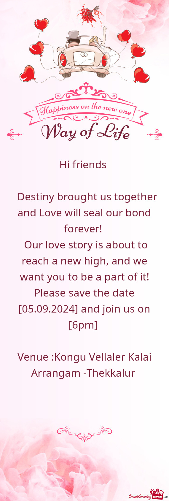 Our love story is about to reach a new high, and we want you to be a part of it! Please save the da