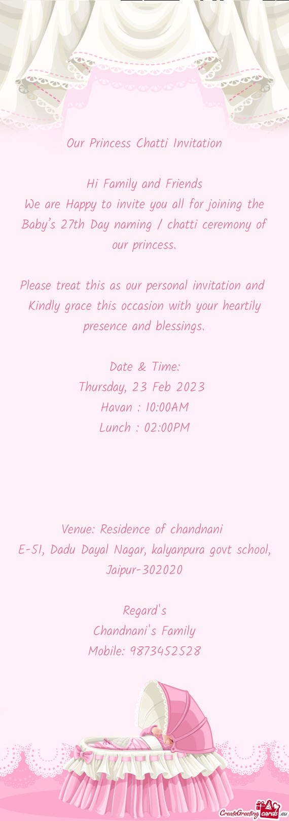 Our Princess Chatti Invitation