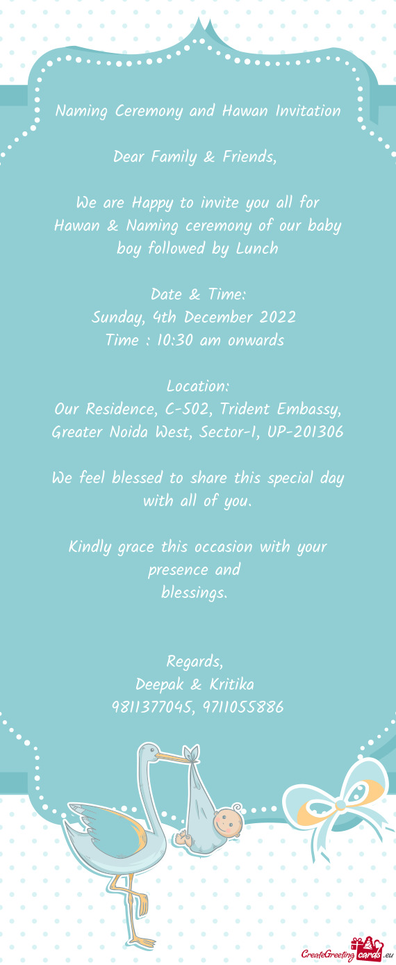 Our Residence, C-502, Trident Embassy, Greater Noida West, Sector-1, UP-201306