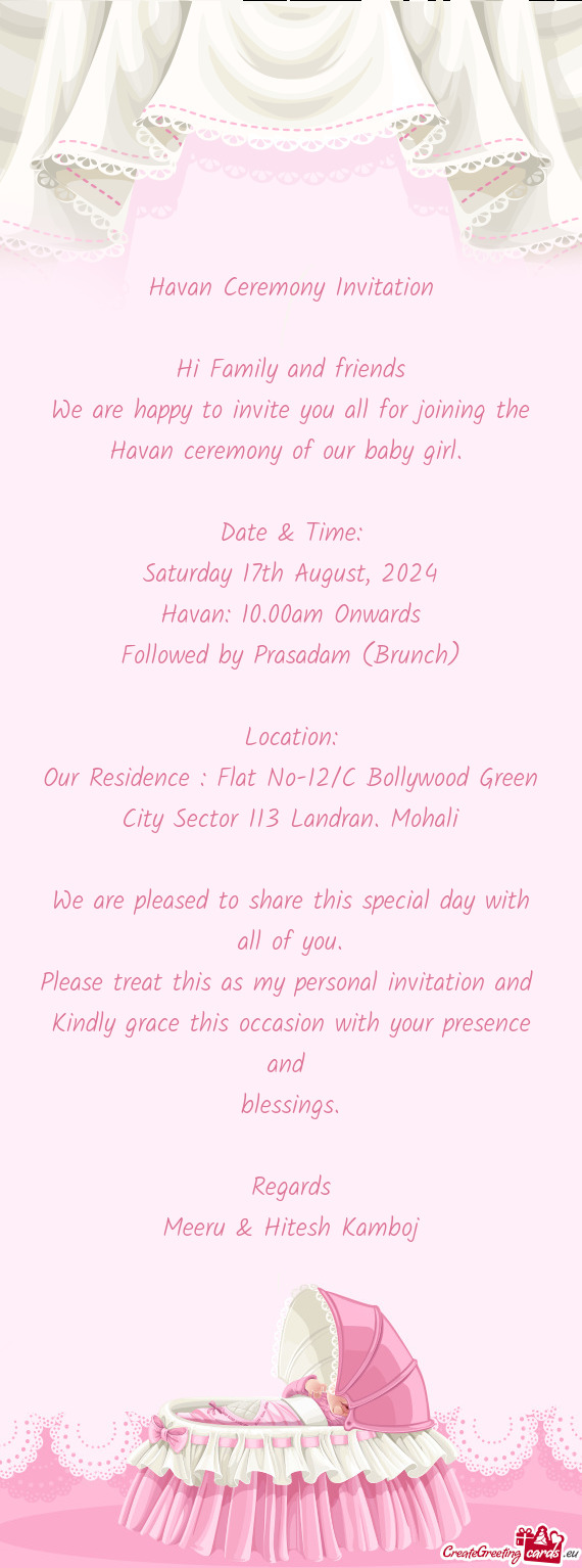 Our Residence : Flat No-12/C Bollywood Green City Sector 113 Landran. Mohali