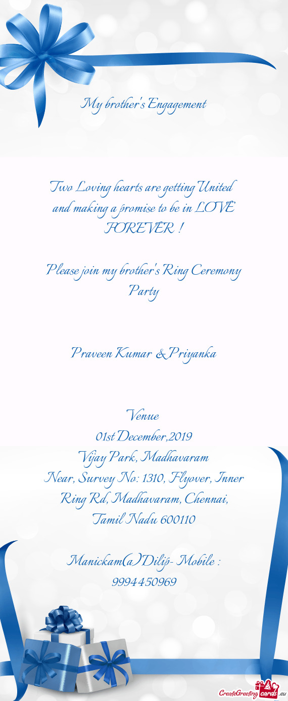 OVE FOREVER !
 
 Please join my brother